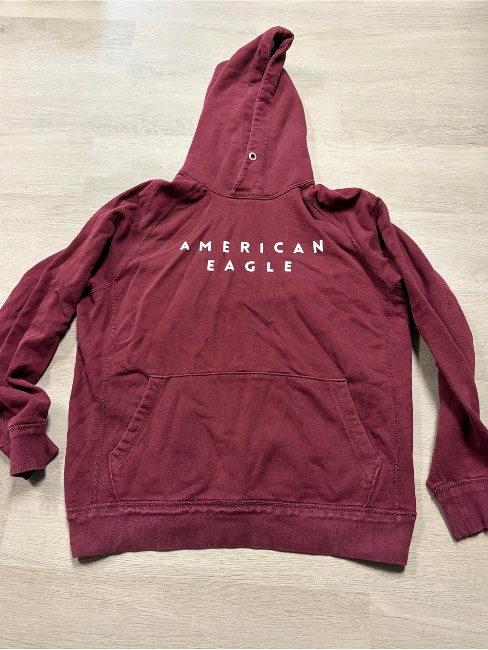 American Eagle Outfitters Maroon Hoodie with White Logo
